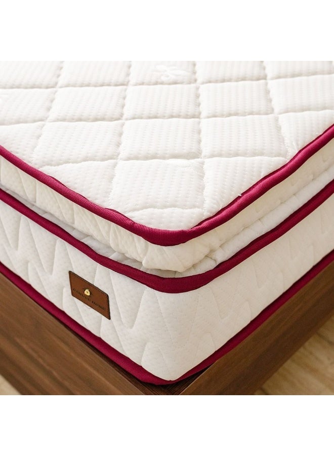 DANUBE HOME Cozy Pillow Top Medical Mattress | Firm Feel | Single Bed Mattress | Spine Balance For Pressure Relief | 90x190 cm | Thickness 23cm-White - Image 1