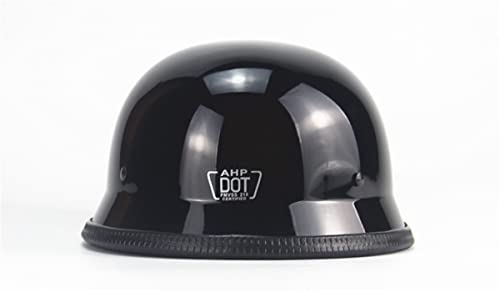 SanQing German Style Motorcycle Helmet,Adult Half Helmet Open Face DOT Approved, Motorcycle Cruiser Scooter Cool Helmet (X-Large, Bright Black) - Image 3