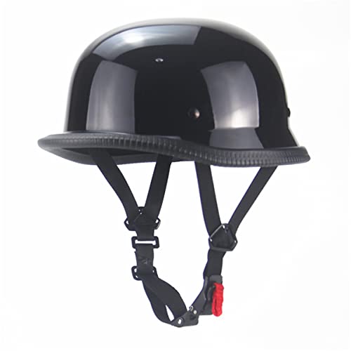 SanQing German Style Motorcycle Helmet,Adult Half Helmet Open Face DOT Approved, Motorcycle Cruiser Scooter Cool Helmet (X-Large, Bright Black) - Image 2