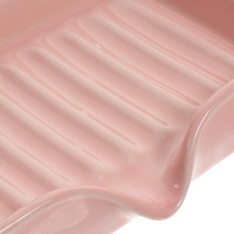 Ceramic Soap Dish Holder Pink for Bathroom Vanity Countertop Storage - Image 5