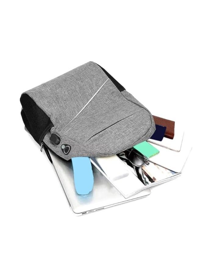Energy case Energy Case - High Quality - 3Pcs Travel Laptop Backpack, College School Computer Bag with USB Charging Port for Men & Women Fits 15.6 Inch Notebook (Gray)  - Image 2
