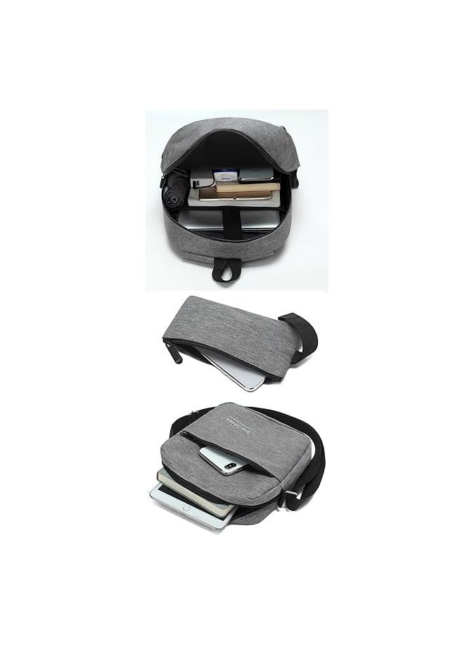 Energy case Energy Case - High Quality - 3Pcs Travel Laptop Backpack, College School Computer Bag with USB Charging Port for Men & Women Fits 15.6 Inch Notebook (Gray)  - Image 5