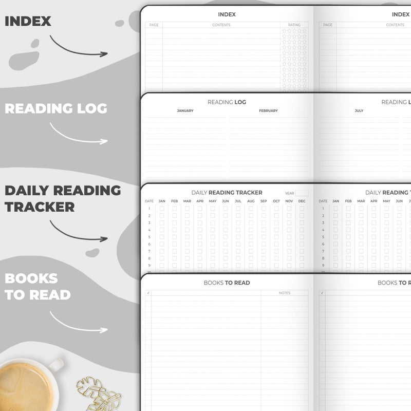 Clever Fox Reading Journal Large â€“ Guided Book Review Log & Tracker â€“ Gifts & Accessories for Reading Lover â€“ Book Tracking Journal for Kids & Adults, 8.5x11.2â€ (Black) - Image 5
