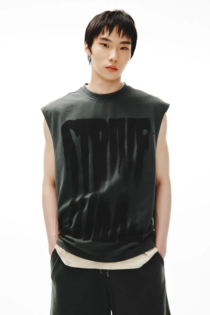 H&M Loose Fit Printed cotton vest top