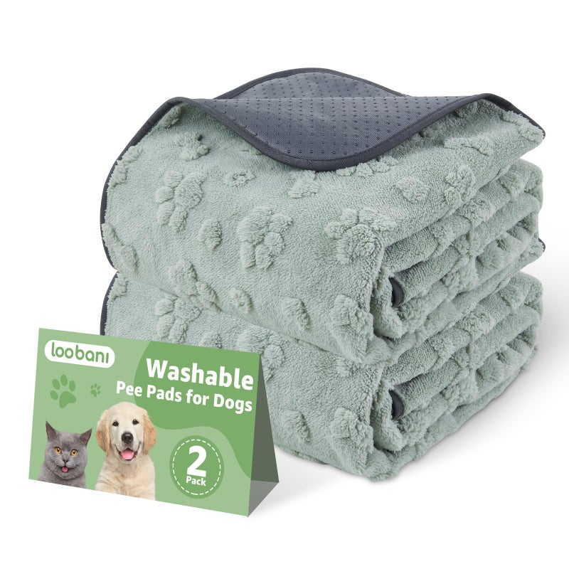 LOOBANI Washable Pee Pads for Dogs 2 Pack Super Absorbent Reusable Puppy Pads Leakproof and Waterproof Dog Training Pads Whelping Pads for Potty Floor Crate Couch Bed and Travel 36x24 - Image 2