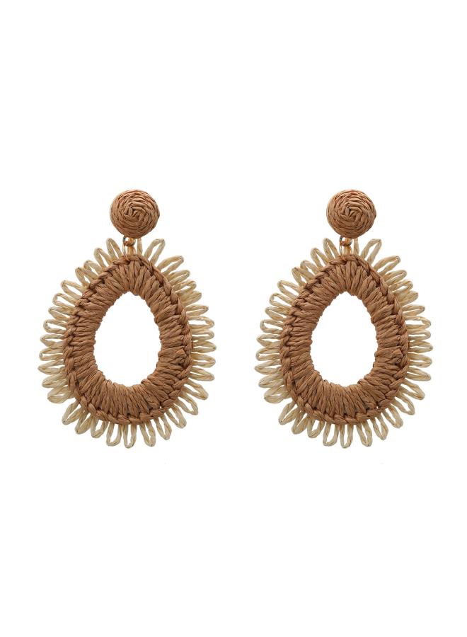 Summer New Raffia Earrings Exaggerated European And American Earrings Women's Drop-shaped Earrings Earrings 