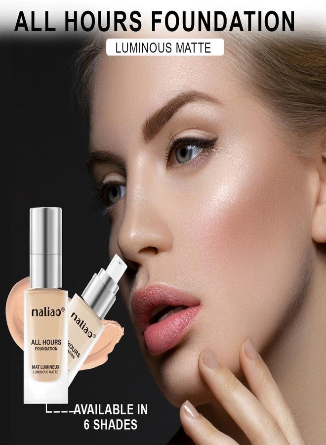 Maliao All Hours Foundation Mat Lumineux - Luminous Matte, Full Coverage, Waterproof, Ultimate Radiant (05-NATURAL NUDE) - Image 5