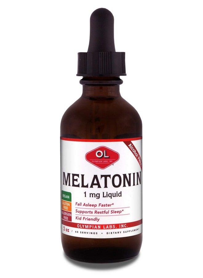 Olympian Labs Olympian Labs Liquid Melatonin 1mg, 2 Ounce, Fall Asleep Naturally, Alcohol Free  - Image 1