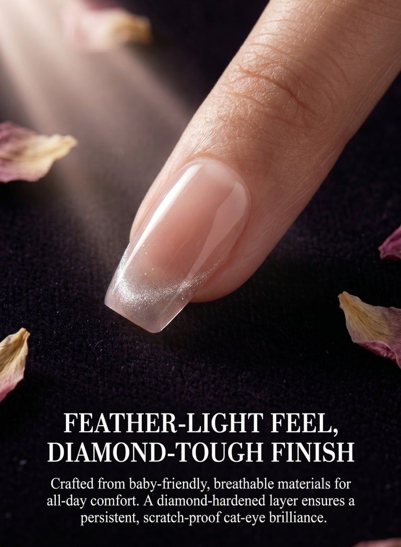 Press On Nails Short Squoval ABS Natural Fit Fake Nails with Jelly Glue Reusable Manicure Glue On Nails Woman and Girl False Nails UV Cover Gel Glossy Nails 15Sizes 24PCS - Image 4