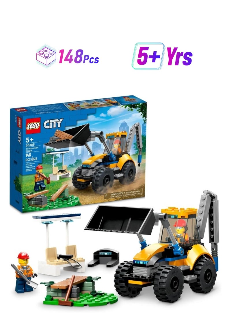 LEGO City Construction Digger 60385 Building Toy - Image 1