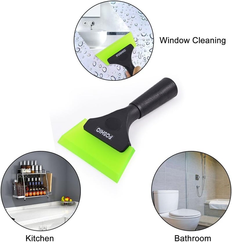 FOSHIO Squeegee Rubber Spatula for Shower, Squeegee for Window Cleaner, Squeegee, Cleaning Tool Ideal for Glass, Mirror, Bathroom Cabin, Windshield - Image 2