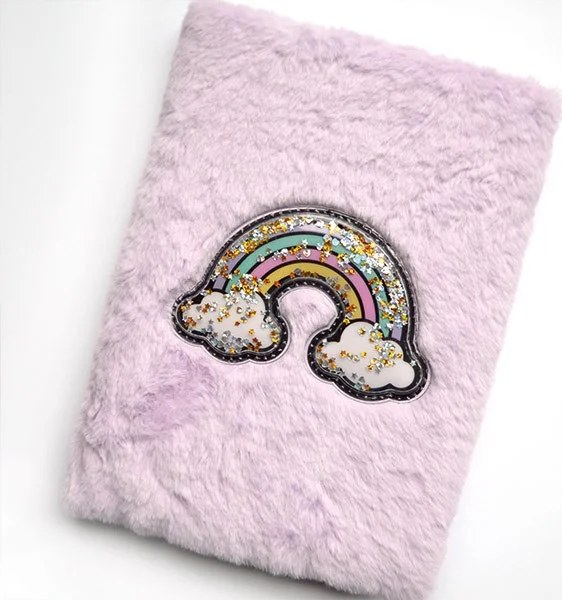 Kagito Rainbow Plush Lined Notebook A5