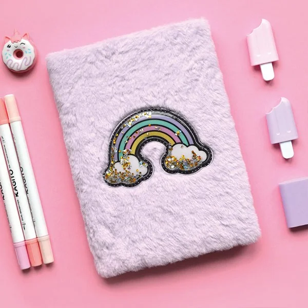 Kagito Rainbow Plush Lined Notebook A5