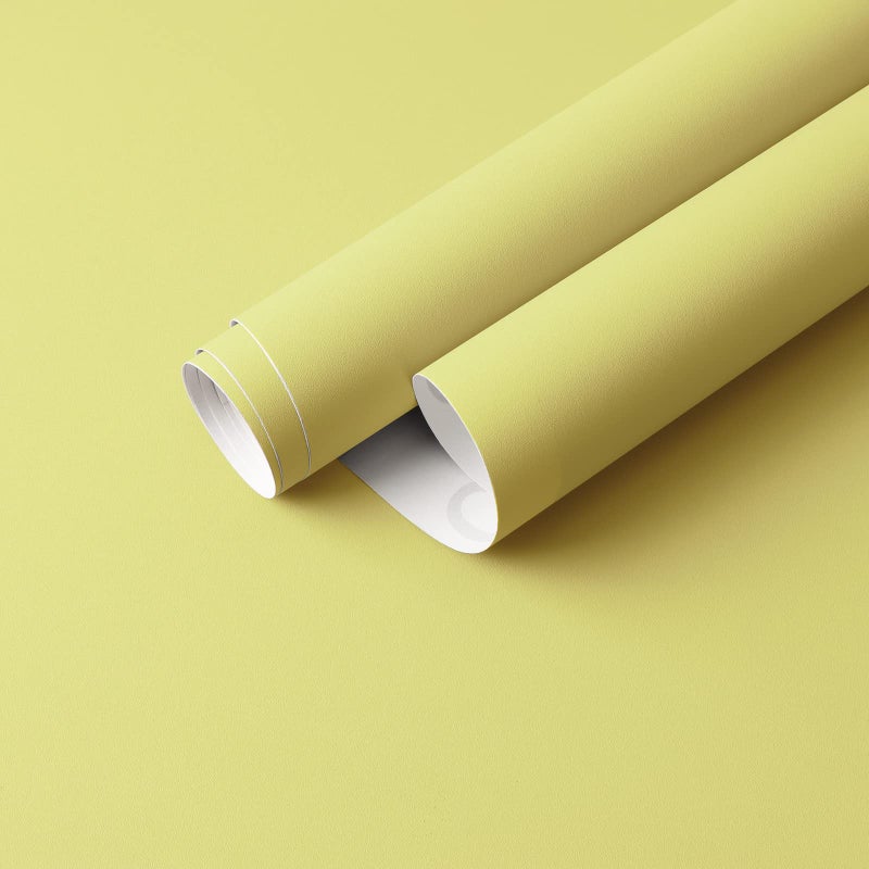 Ismoon Yellow Wallpaper Peel And Stick Lemon Yellow Contact Paper 15.7''?236'' Light Yellow Self-Adhesive Wallpaper Removable Waterproof Wallpaper For Bedroom Shelf Liner Countertop Cabinet Wardrobe - Image 1