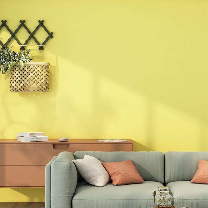 Ismoon Yellow Wallpaper Peel And Stick Lemon Yellow Contact Paper 15.7''?236'' Light Yellow Self-Adhesive Wallpaper Removable Waterproof Wallpaper For Bedroom Shelf Liner Countertop Cabinet Wardrobe - Image 4