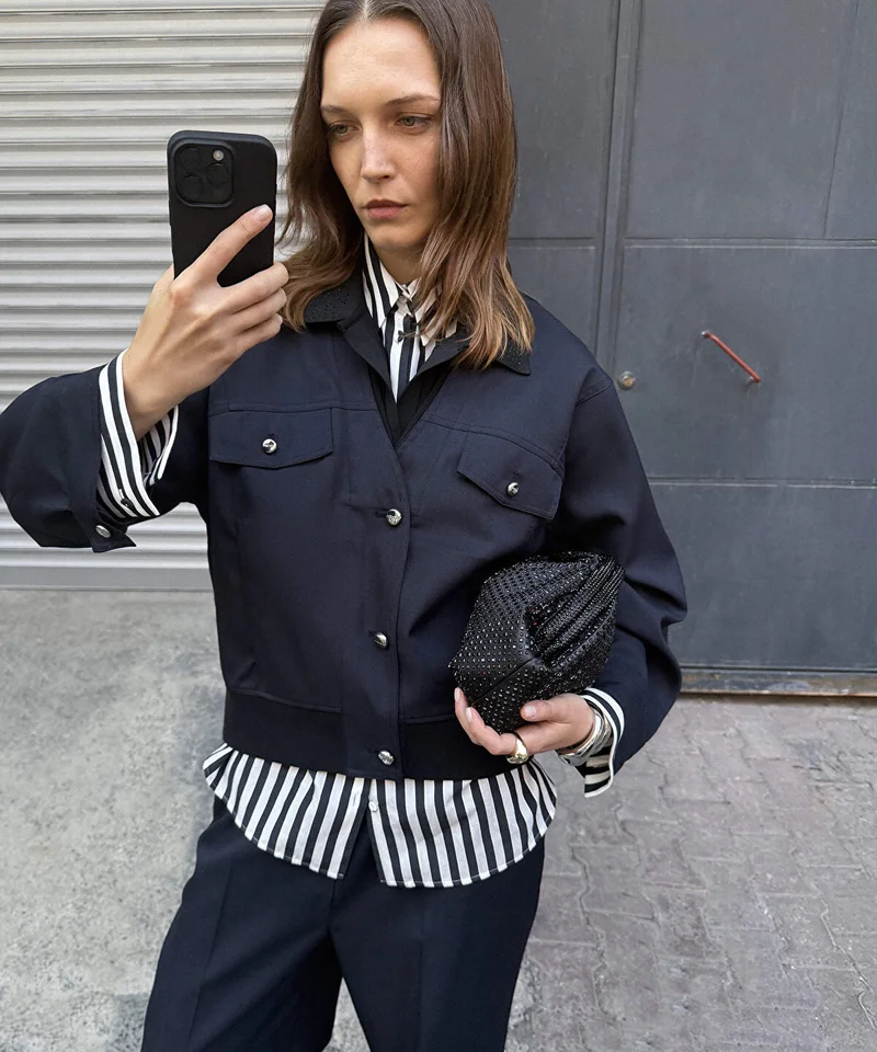 Ipekyol Mixed Media Bomber Jacket