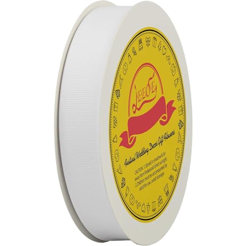 LEEQE White Grosgrain Ribbon 1 inch X 50 Yards White Ribbon for Gift Package Wrapping Wreath Baby Shower and Other Projects - Image 4