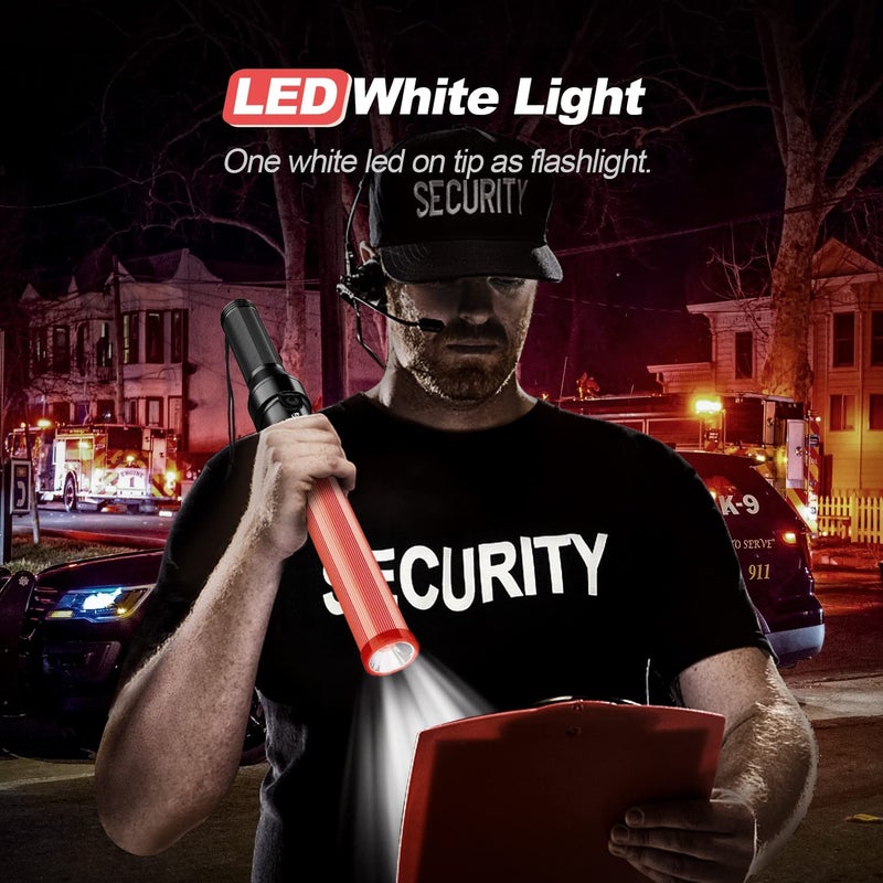 RoadHero 4 Pack Traffic Batons, 16 Inch LED Traffic Control Batons, Night Safety Light Wands with 3 Flashing Modes, Air Marshaling Signal Wand Plus White LED on Tip for Airport, Parking, Car Directing - Image 3