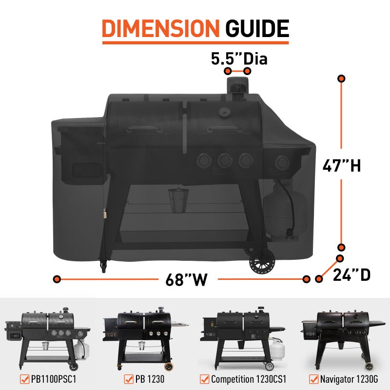 Arcedo Grill Cover Compatible with Pit Boss 1100 Pro Series Pellet Gas Combo Grill, Heavy Duty Waterproof All Weather Protection for Outdoor Wood Pellet BBQ - Image 2