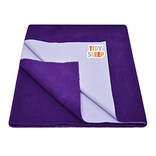 Tidy Sleep Instadry Anti-Piling Fleece Extra Absorbent Quick Dry Sheet for New Born Babies, Cotton Bed Protector Mattress Pack of 1 Plum Small (70x50) cm - Image 1