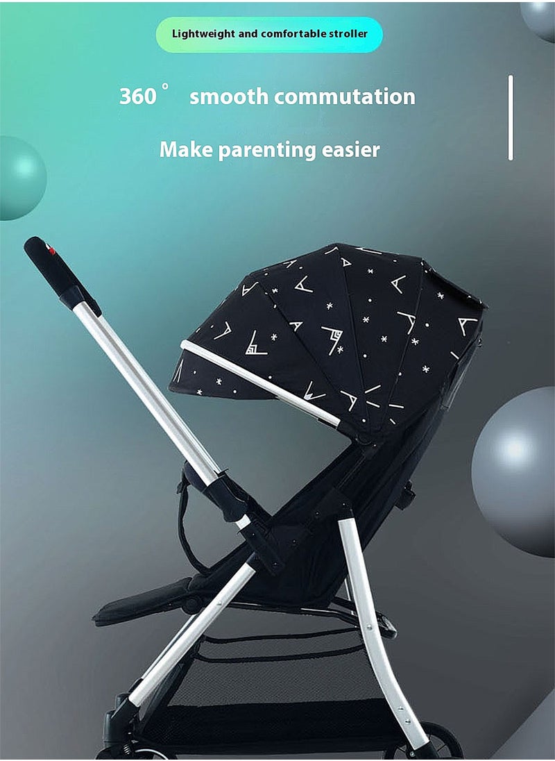 Baby Stroller, Travel System Pram Pushchair, Lightweight Stroller, Reversible handle Travel Stroller With Adjustable Seat And Canopy, Can Sit And Lie