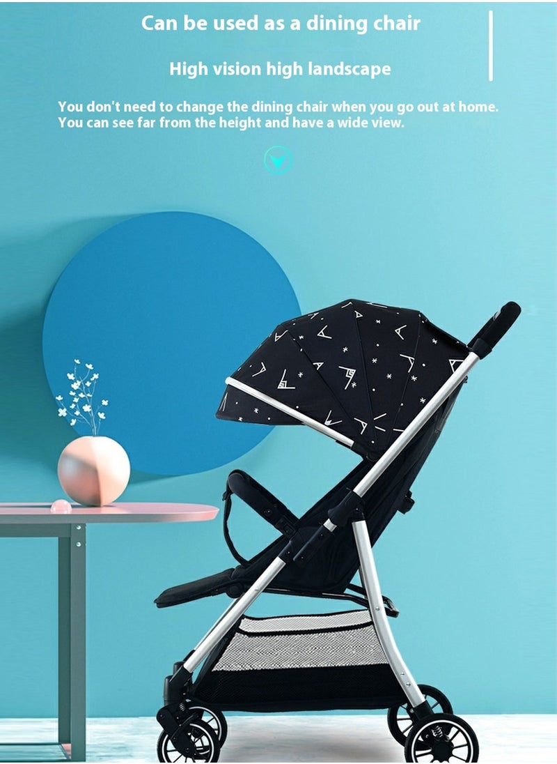 Baby Stroller, Travel System Pram Pushchair, Lightweight Stroller, Reversible handle Travel Stroller With Adjustable Seat And Canopy, Can Sit And Lie