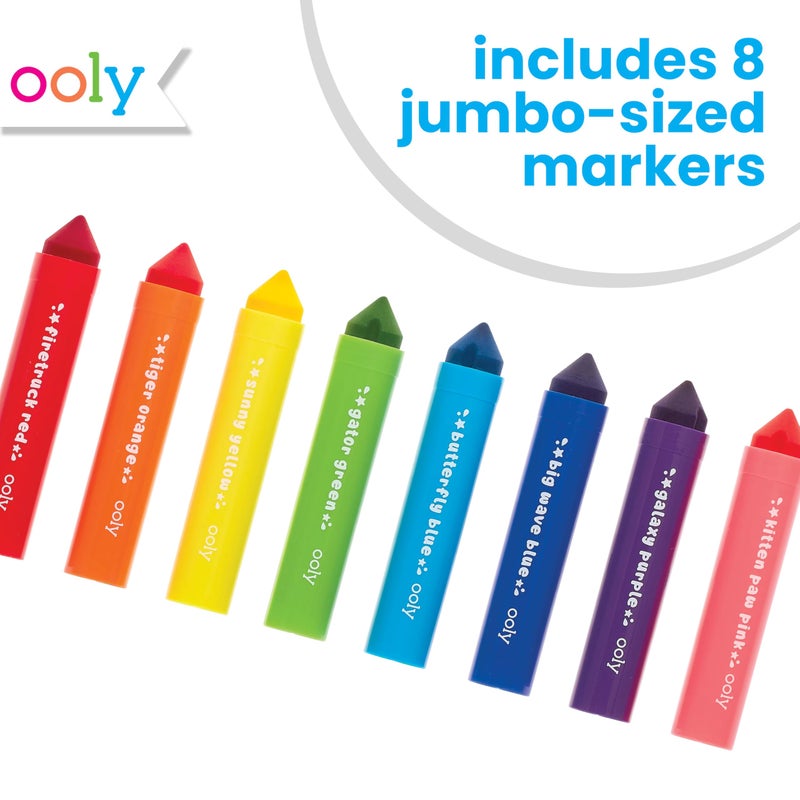 Ooly Thick Toddler Markers with Jumbo Grip, Mighty Mega Triangle Tip Markers for Toddlers with Jumbo Barrel, Perfect for Little Hands - TRIANGLE TIP - Image 2