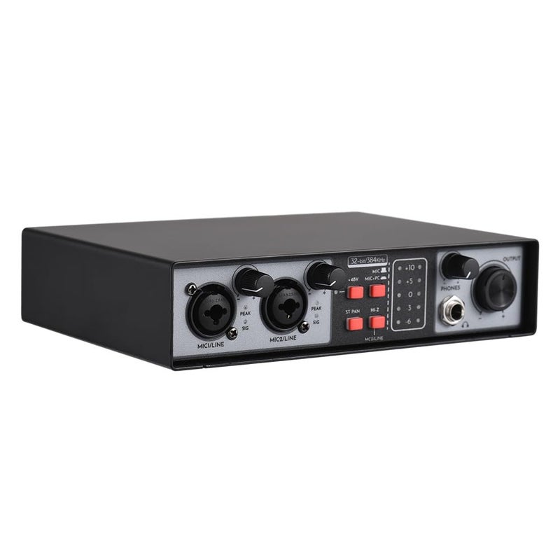 summina 2in 2out Mixer Recording Sound Card Computer Recording Audio Interfaces Mixing Console Computer Recording Driver Free DJ Microphone Equipment 48V Phantom Power Supply Audio Mixer - Image 2