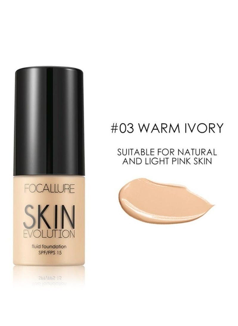 فوكالور كريم الأساس السائل Skin Evolution - # 3 Warm Ivory  - Image 2
