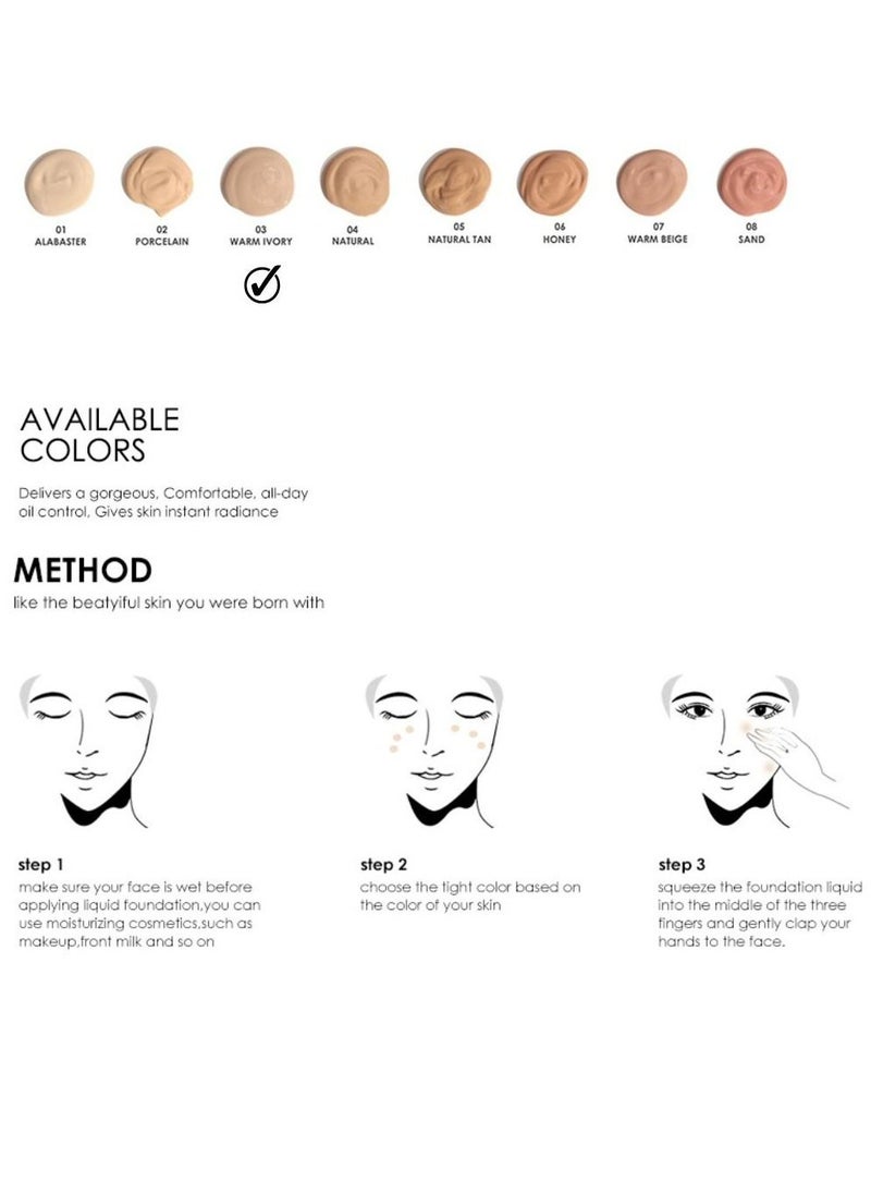 فوكالور كريم الأساس السائل Skin Evolution - # 3 Warm Ivory  - Image 4