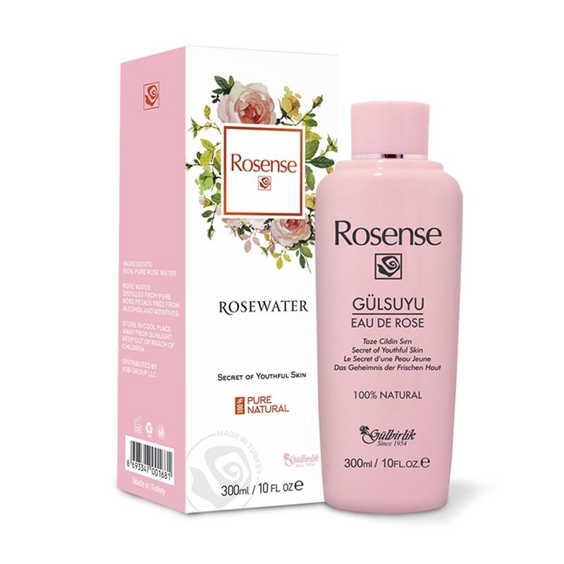 Rosense 100% Pure Natural Vegan Turkish Rosewater 300ml/10 oz Hydrating Rose Water Face Toner (No Additives, No Chemicals, No Preservatives) - Image 1
