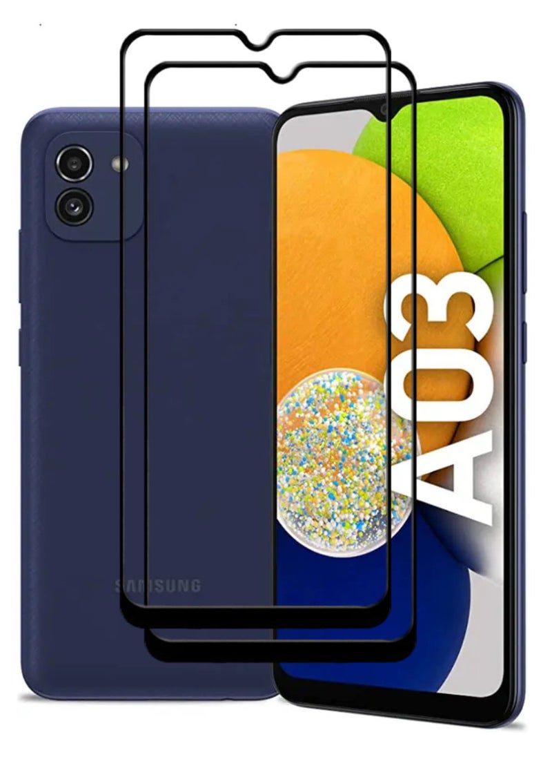 ACLIX 2 Pieces Antistatic ESD Dustproof Premium Quality High Definition Tempered Glass Screen Protector Designed For Samsung Galaxy A03 - Image 1