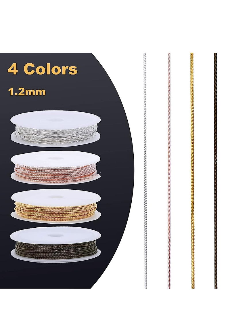 SYOSI سلسلة قلادة بطول 40 قدمًا، سلسلة مجوهرات بقطر 1.2 مم مع حلقات قفز ومشابك جراد البحر لصنع أساور DIY، موصلات من الفولاذ المقاوم للصدأ - Image 3