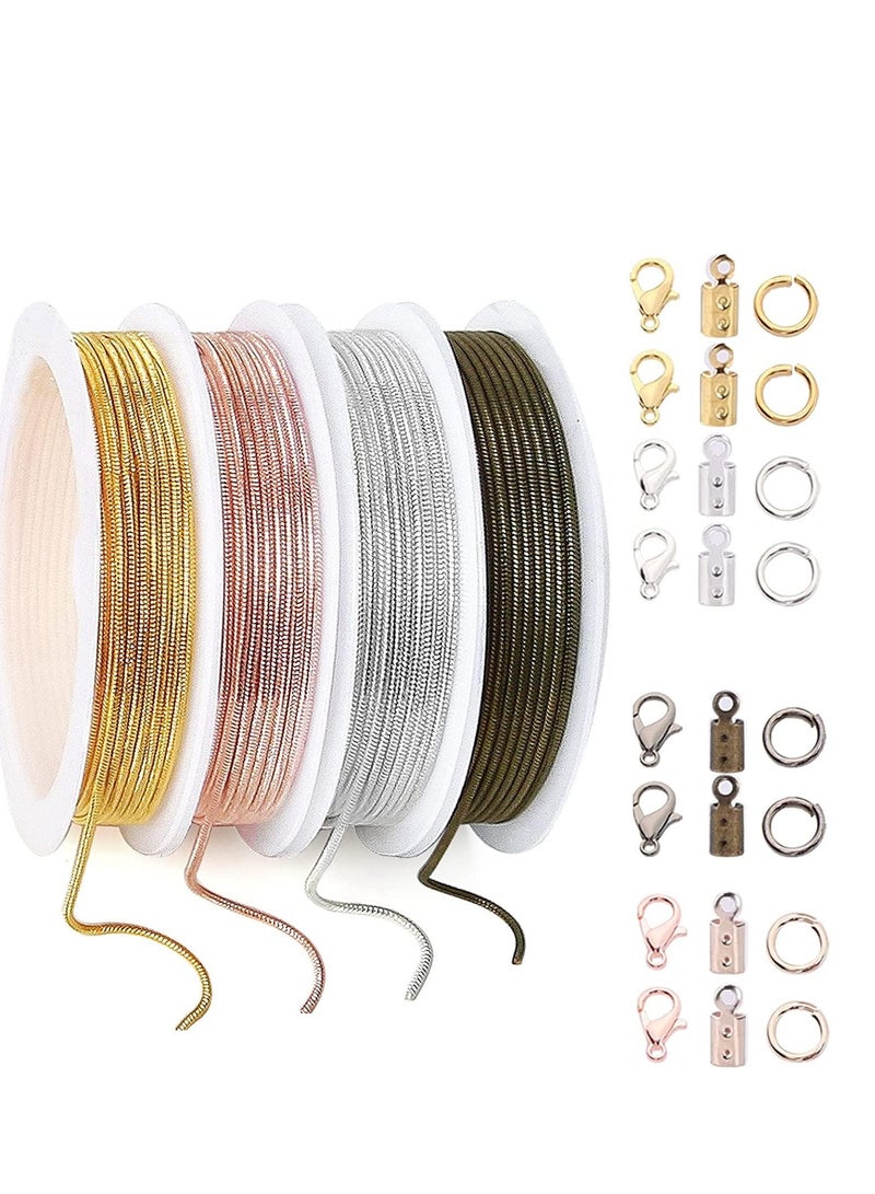 SYOSI سلسلة قلادة بطول 40 قدمًا، سلسلة مجوهرات بقطر 1.2 مم مع حلقات قفز ومشابك جراد البحر لصنع أساور DIY، موصلات من الفولاذ المقاوم للصدأ - Image 1