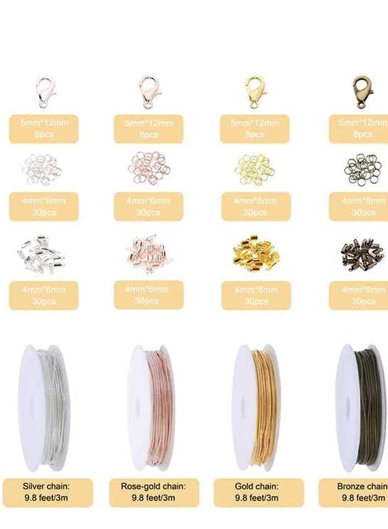 SYOSI سلسلة قلادة بطول 40 قدمًا، سلسلة مجوهرات بقطر 1.2 مم مع حلقات قفز ومشابك جراد البحر لصنع أساور DIY، موصلات من الفولاذ المقاوم للصدأ - Image 2