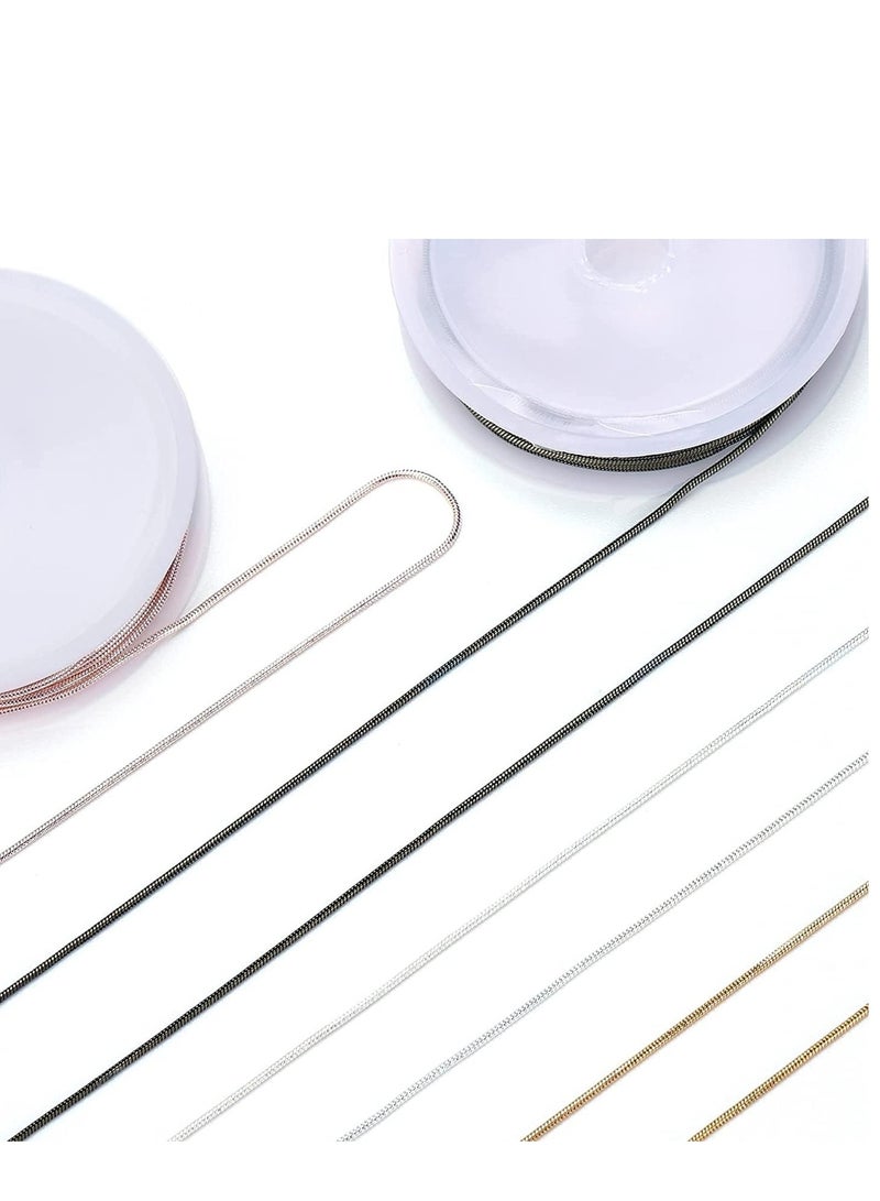 SYOSI سلسلة قلادة بطول 40 قدمًا، سلسلة مجوهرات بقطر 1.2 مم مع حلقات قفز ومشابك جراد البحر لصنع أساور DIY، موصلات من الفولاذ المقاوم للصدأ - Image 4