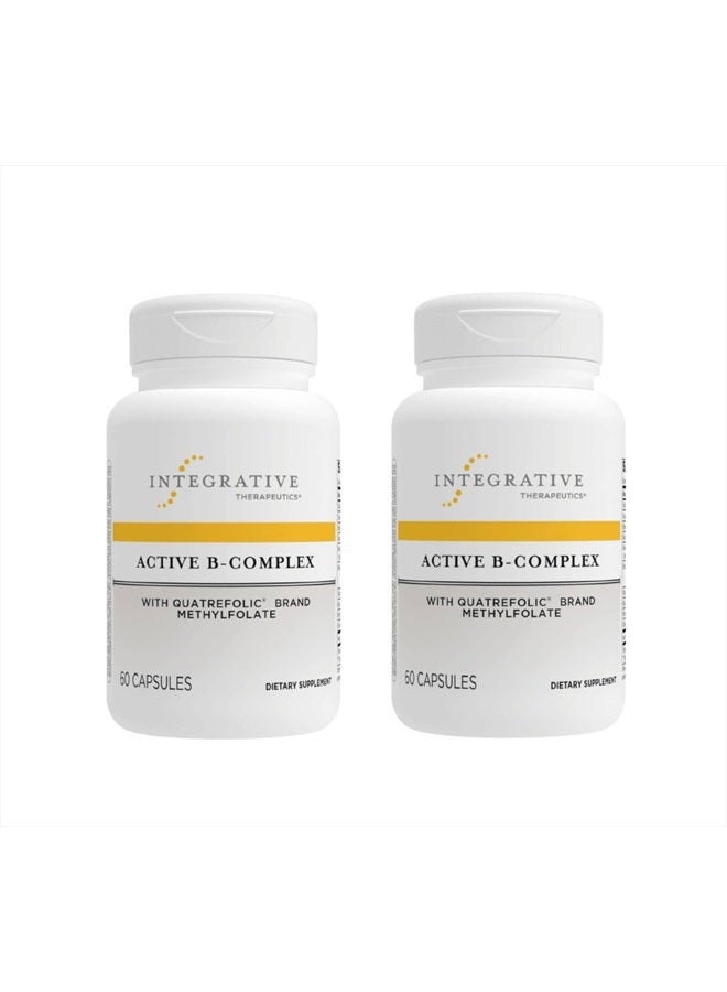 Integrative Therapeutics Active B-Complex - Energy Metabolism Support* - B-Complex Vitamin Supplement with 8 B-Vitamins, Vitamin B12, Folate, Choline - 60 Capsules - 2 Pack - Image 1