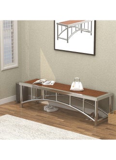 RIGID Stainless Steel Bench with Wooden Top  50x180x49.5cm  - Image 1