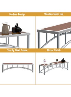 RIGID Stainless Steel Bench with Wooden Top  50x180x49.5cm  - Image 3