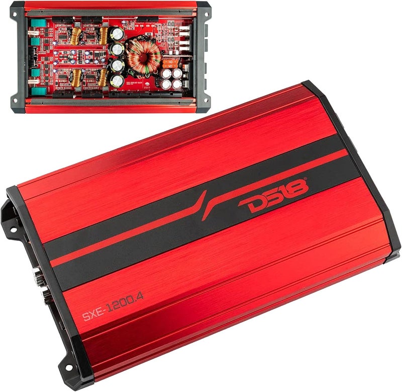 DS18 SXE-1200.4/RD مضخم صوت سيارة 4 قنوات 1200 واط ذروة من فئة A/B كامل النطاق - Image 1