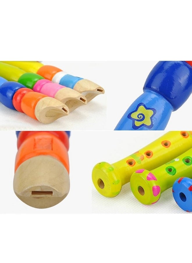 Sealive 2 pcs Small Wooden Recorders for Toddlers, Colorful Piccolo Flute for Kids,Learning Rhythm Musical Instrument,Sealive Baby Early Education Music Sound Toys for Autism or Preschool Child (Random Color) - Image 5