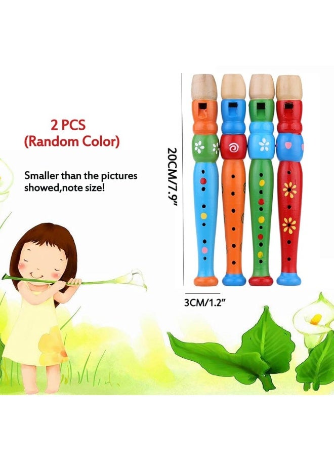 Sealive 2 pcs Small Wooden Recorders for Toddlers, Colorful Piccolo Flute for Kids,Learning Rhythm Musical Instrument,Sealive Baby Early Education Music Sound Toys for Autism or Preschool Child (Random Color) - Image 3