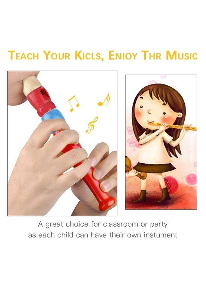 Sealive 2 pcs Small Wooden Recorders for Toddlers, Colorful Piccolo Flute for Kids,Learning Rhythm Musical Instrument,Sealive Baby Early Education Music Sound Toys for Autism or Preschool Child (Random Color) - Image 1