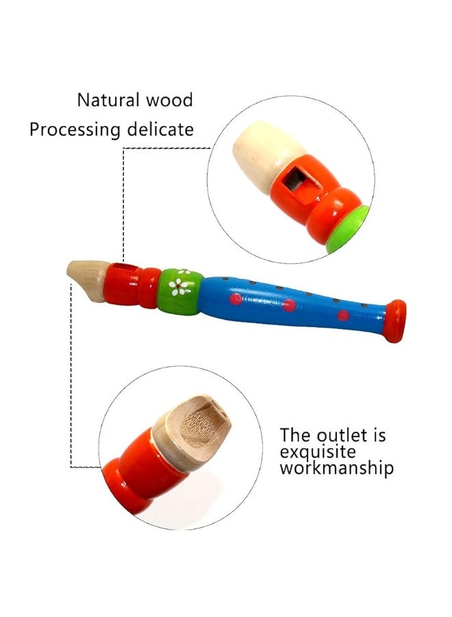 Sealive 2 pcs Small Wooden Recorders for Toddlers, Colorful Piccolo Flute for Kids,Learning Rhythm Musical Instrument,Sealive Baby Early Education Music Sound Toys for Autism or Preschool Child (Random Color) - Image 4