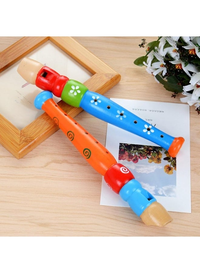 Sealive 2 pcs Small Wooden Recorders for Toddlers, Colorful Piccolo Flute for Kids,Learning Rhythm Musical Instrument,Sealive Baby Early Education Music Sound Toys for Autism or Preschool Child (Random Color) - Image 2