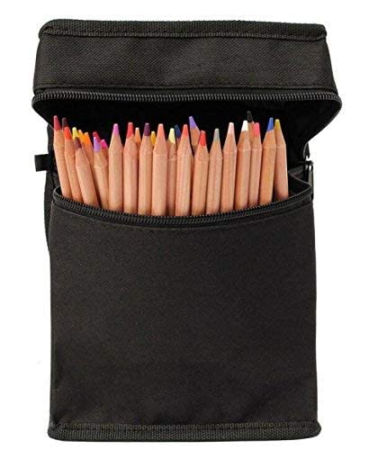 BEMLP Multifunction Large Capacity Black Folding Marker Pen Canvas Pencil Case Pen Storage Bag Can Hold 24-80 pcs Markers Pen (S and L) - Image 4