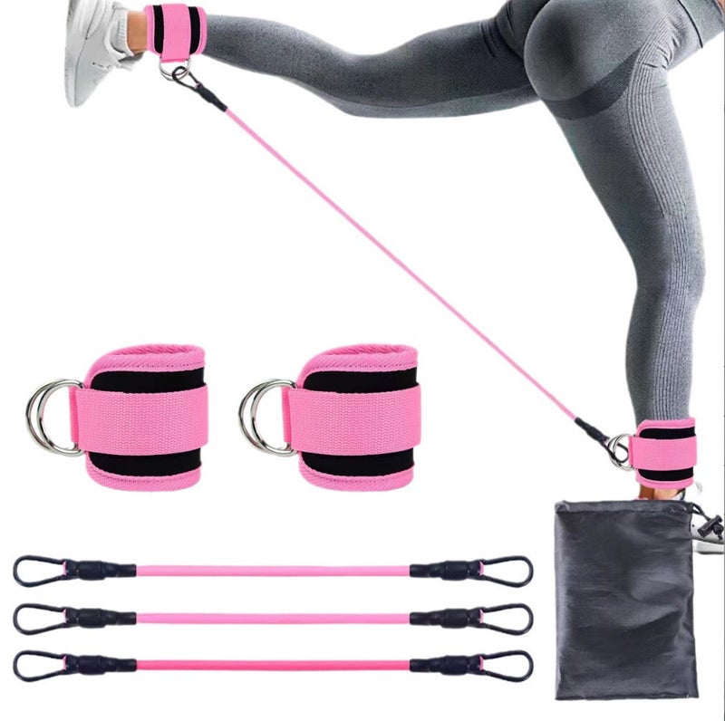 Leg Resistance Bands with Ankle Straps, TPE, 3 Tubes - Image 1
