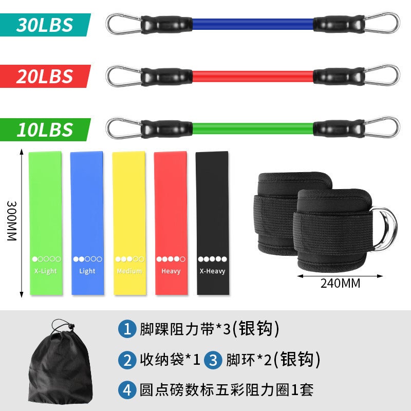 Leg Resistance Bands with Ankle Straps, TPE, 3 Tubes - Image 3