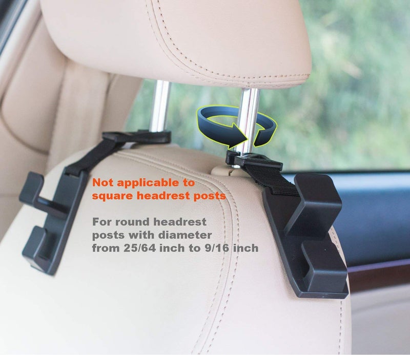 WeTest 4 Pack Car Backseat Headrest Hook, Vehicle Universal Car Organizer Storage Hanger for Purse, Grocery Bags, Handbag, and Backpack - Image 5