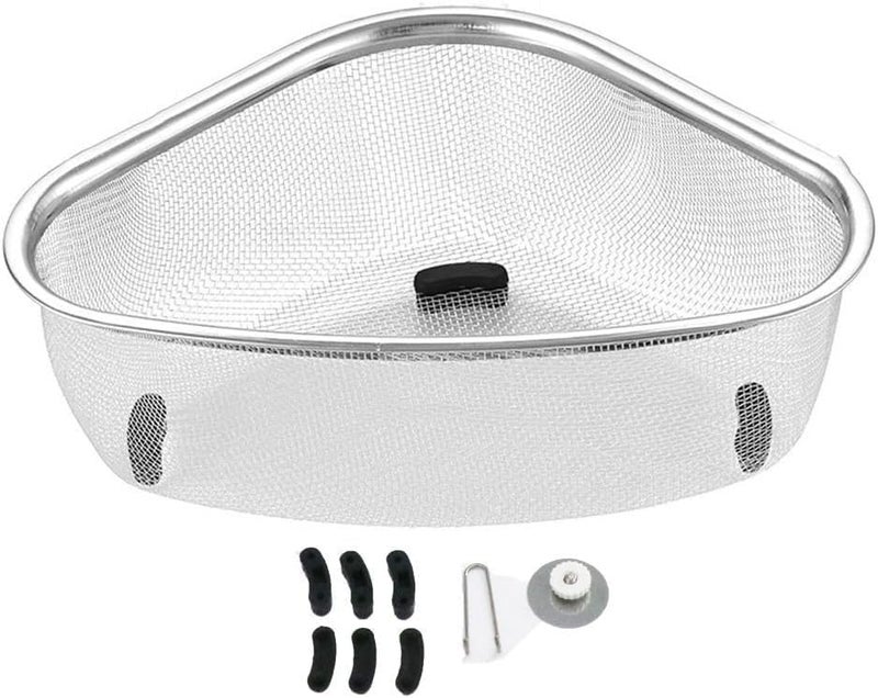DHVYANT MART Stainless Steel Triangle Kitchen Sink Strainer Basket Food Catcher Filter Stopper Drainer Organizer for SoapDishwashingSponge Used for Kitchen Waste Vegetable Fruits Pack of 1 - Image 1